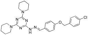 (E)-2-(2-(4-(4-CHLOROBENZYLOXY)BENZYLIDENE)HYDRAZINYL)-4,6-DI(PIPERIDIN-1-YL)-1,3,5-TRIAZINE Struktur