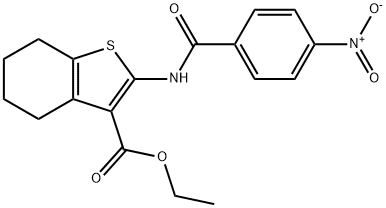 ETHYL 2-((4-NITROPHENYL)CARBONYLAMINO)-4,5,6,7-TETRAHYDROBENZO[B]THIOPHENE-3-CARBOXYLATE Struktur