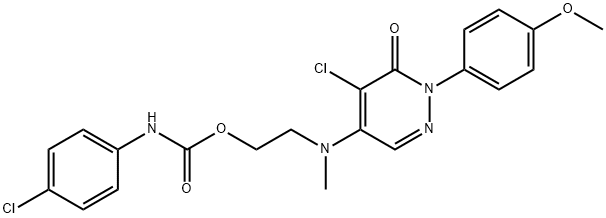 2-[[5-CHLORO-1-(4-METHOXYPHENYL)-6-OXO-1,6-DIHYDRO-4-PYRIDAZINYL](METHYL)AMINO]ETHYL N-(4-CHLOROPHENYL)CARBAMATE Struktur