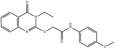 2-[(3-ETHYL-4-OXO-3,4-DIHYDRO-2-QUINAZOLINYL)SULFANYL]-N-(4-METHOXYPHENYL)ACETAMIDE Struktur