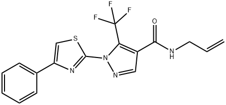 N-ALLYL-1-(4-PHENYL-1,3-THIAZOL-2-YL)-5-(TRIFLUOROMETHYL)-1H-PYRAZOLE-4-CARBOXAMIDE Struktur