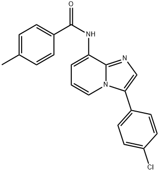 N-[3-(4-CHLOROPHENYL)IMIDAZO[1,2-A]PYRIDIN-8-YL]-4-METHYLBENZENECARBOXAMIDE Struktur