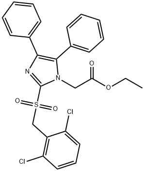 ETHYL 2-(2-[(2,6-DICHLOROBENZYL)SULFONYL]-4,5-DIPHENYL-1H-IMIDAZOL-1-YL)ACETATE Struktur