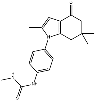 2,6,6-TRIMETHYL-1-(4-(((METHYLAMINO)THIOXOMETHYL)AMINO)PHENYL)-5,6,7-TRIHYDROINDOL-4-ONE Struktur