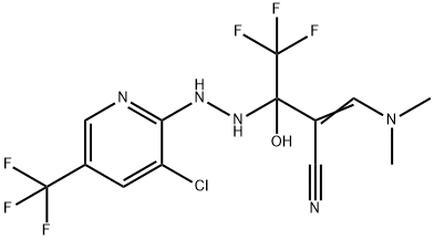 2-(1-(2-[3-CHLORO-5-(TRIFLUOROMETHYL)-2-PYRIDINYL]HYDRAZINO)-2,2,2-TRIFLUORO-1-HYDROXYETHYL)-3-(DIMETHYLAMINO)ACRYLONITRILE Struktur