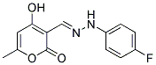 4-HYDROXY-6-METHYL-2-OXO-2H-PYRAN-3-CARBALDEHYDE N-(4-FLUOROPHENYL)HYDRAZONE Struktur