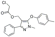 [1-METHYL-5-(4-METHYLPHENOXY)-3-PHENYL-1H-PYRAZOL-4-YL]METHYL 2-CHLOROACETATE Struktur