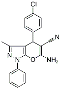 6-AMINO-4-(4-CHLORO-PHENYL)-3-METHYL-1-PHENYL-1,4-DIHYDRO-PYRANO[2,3-C]PYRAZOLE-5-CARBONITRILE Struktur