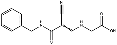 ([3-(BENZYLAMINO)-2-CYANO-3-OXO-1-PROPENYL]AMINO)ACETIC ACID Struktur