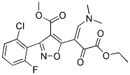 METHYL 3-(2-CHLORO-6-FLUOROPHENYL)-5-[2-(DIMETHYLAMINO)-1-(2-ETHOXY-2-OXOACETYL)VINYL]-4-ISOXAZOLECARBOXYLATE Struktur