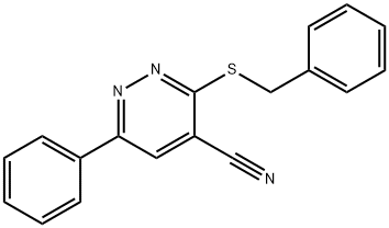 3-(BENZYLSULFANYL)-6-PHENYL-4-PYRIDAZINECARBONITRILE Struktur