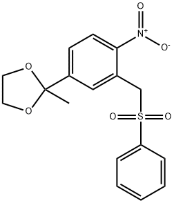 2-METHYL-2-(4-NITRO-3-[(PHENYLSULFONYL)METHYL]PHENYL)-1,3-DIOXOLANE Struktur