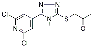 1-([5-(2,6-DICHLORO-4-PYRIDYL)-4-METHYL-4H-1,2,4-TRIAZOL-3-YL]THIO)ACETONE Struktur