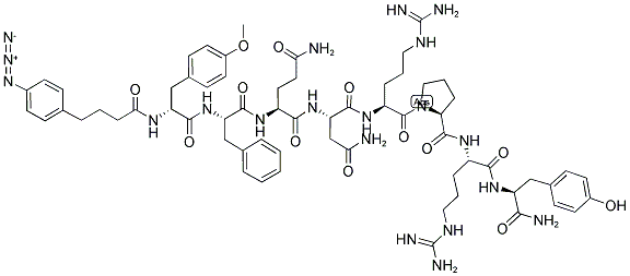 4-(4-AZIDOPHENYL)BUTYRYL-D-TYR(ME)-PHE-GLN-ASN-ARG-PRO-ARG-TYR-NH2 Struktur