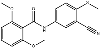 N-[3-CYANO-4-(METHYLSULFANYL)PHENYL]-2,6-DIMETHOXYBENZENECARBOXAMIDE Struktur