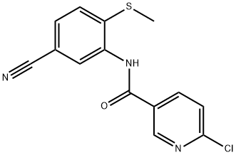 6-CHLORO-N-[5-CYANO-2-(METHYLSULFANYL)PHENYL]NICOTINAMIDE Struktur