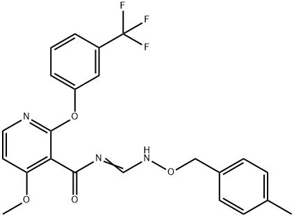 4-METHOXY-N-(([(4-METHYLBENZYL)OXY]IMINO)METHYL)-2-[3-(TRIFLUOROMETHYL)PHENOXY]NICOTINAMIDE Struktur