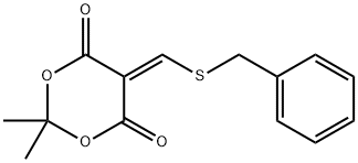 5-[(BENZYLSULFANYL)METHYLENE]-2,2-DIMETHYL-1,3-DIOXANE-4,6-DIONE Struktur