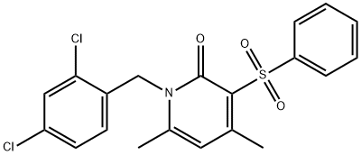 1-(2,4-DICHLOROBENZYL)-4,6-DIMETHYL-3-(PHENYLSULFONYL)-2(1H)-PYRIDINONE Struktur