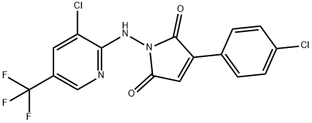 3-(4-CHLOROPHENYL)-1-([3-CHLORO-5-(TRIFLUOROMETHYL)-2-PYRIDINYL]AMINO)-1H-PYRROLE-2,5-DIONE Struktur