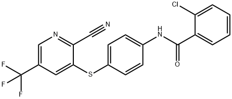 2-CHLORO-N-(4-([2-CYANO-5-(TRIFLUOROMETHYL)-3-PYRIDINYL]SULFANYL)PHENYL)BENZENECARBOXAMIDE Struktur