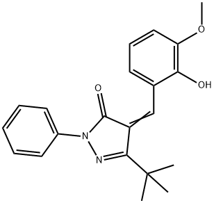 3-(TERT-BUTYL)-4-((2-HYDROXY-3-METHOXYPHENYL)METHYLENE)-1-PHENYL-2-PYRAZOLIN-5-ONE Struktur