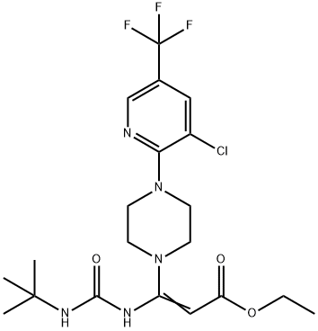 ETHYL 3-([(TERT-BUTYLAMINO)CARBONYL]AMINO)-3-(4-[3-CHLORO-5-(TRIFLUOROMETHYL)-2-PYRIDINYL]PIPERAZINO)ACRYLATE Struktur