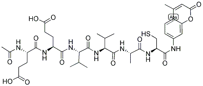 AC-GLU-GLU-VAL-VAL-ALA-CYS-AMC Struktur