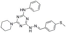 (E)-4-(2-(4-(METHYLTHIO)BENZYLIDENE)HYDRAZINYL)-N-PHENYL-6-(PIPERIDIN-1-YL)-1,3,5-TRIAZIN-2-AMINE Struktur