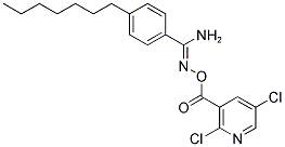 O1-[(2,5-DICHLORO-3-PYRIDYL)CARBONYL]-4-HEPTYLBENZENE-1-CARBOHYDROXIMAMIDE Struktur