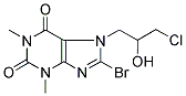 8-BROMO-7-(3-CHLORO-2-HYDROXYPROPYL)-1,3-DIMETHYL-2,3,6,7-TETRAHYDRO-1H-PURINE-2,6-DIONE Struktur