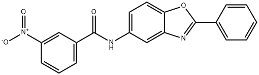 3-NITRO-N-(2-PHENYL-BENZOOXAZOL-5-YL)-BENZAMIDE Struktur