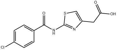 2-[2-[(4-CHLOROBENZOYL)AMINO]-1,3-THIAZOL-4-YL]ACETIC ACID Struktur