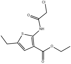 2-(2-CHLORO-ACETYLAMINO)-5-ETHYL-THIOPHENE-3-CARBOXYLIC ACID ETHYL ESTER Struktur