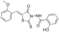 2-HYDROXY-N-[(5Z)-5-(2-METHOXYBENZYLIDENE)-4-OXO-2-THIOXO-1,3-THIAZOLIDIN-3-YL]BENZAMIDE Struktur