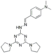 (E)-4-((2-(4,6-DI(PYRROLIDIN-1-YL)-1,3,5-TRIAZIN-2-YL)HYDRAZONO)METHYL)-N,N-DIMETHYLBENZENAMINE Struktur