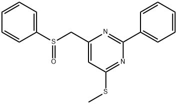 4-(METHYLSULFANYL)-2-PHENYL-6-[(PHENYLSULFINYL)METHYL]PYRIMIDINE Struktur