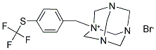 TRIFLUORO(4-((1,3,5,7-TETRAAZATRICYCLO[3.3.1.1(3,7)]DECYL)METHYL)PHENYLTHIO)METHANE, HYDROBROMIDE Struktur