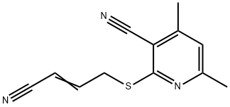 2-[(3-CYANO-2-PROPENYL)SULFANYL]-4,6-DIMETHYLNICOTINONITRILE Struktur