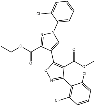 METHYL 5-[1-(2-CHLOROPHENYL)-3-(ETHOXYCARBONYL)-1H-PYRAZOL-4-YL]-3-(2,6-DICHLOROPHENYL)-4-ISOXAZOLECARBOXYLATE Struktur