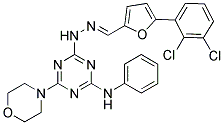 (E)-4-(2-((5-(2,3-DICHLOROPHENYL)FURAN-2-YL)METHYLENE)HYDRAZINYL)-6-MORPHOLINO-N-PHENYL-1,3,5-TRIAZIN-2-AMINE Struktur