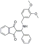 2-((((3,4-DIMETHOXYPHENYL)METHYL)AMINO)PHENYLMETHYLENE)INDANE-1,3-DIONE Struktur