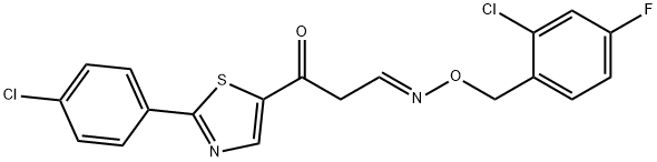 3-[2-(4-CHLOROPHENYL)-1,3-THIAZOL-5-YL]-3-OXOPROPANAL O-(2-CHLORO-4-FLUOROBENZYL)OXIME Struktur