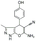 6-AMINO-4-(4-HYDROXY-PHENYL)-3-METHYL-1,4-DIHYDRO-PYRANO[2,3-C]PYRAZOLE-5-CARBONITRILE Struktur