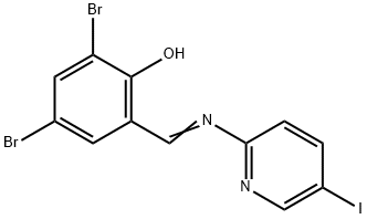 2,4-DIBROMO-6-([(5-IODO-2-PYRIDINYL)IMINO]METHYL)BENZENOL Struktur