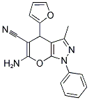 6-AMINO-4-(2-FURYL)-3-METHYL-1-PHENYL-1,4-DIHYDROPYRANO[2,3-C]PYRAZOLE-5-CARBONITRILE Struktur