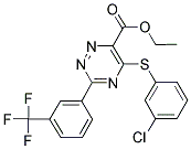 ETHYL 5-[(3-CHLOROPHENYL)SULFANYL]-3-[3-(TRIFLUOROMETHYL)PHENYL]-1,2,4-TRIAZINE-6-CARBOXYLATE Struktur