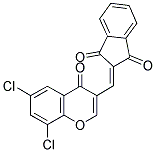 2-((6,8-DICHLORO-4-OXO-4H-CHROMEN-3-YL)METHYLENE)INDANE-1,3-DIONE Struktur