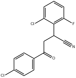 2-(2-CHLORO-6-FLUOROPHENYL)-4-(4-CHLOROPHENYL)-4-OXOBUTANENITRILE Struktur