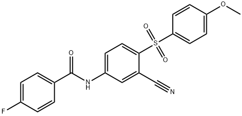 N-(3-CYANO-4-[(4-METHOXYPHENYL)SULFONYL]PHENYL)-4-FLUOROBENZENECARBOXAMIDE Struktur